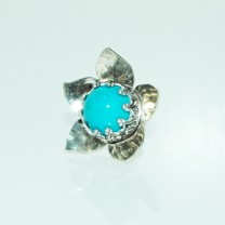 Oorstekers zilver met turqoise